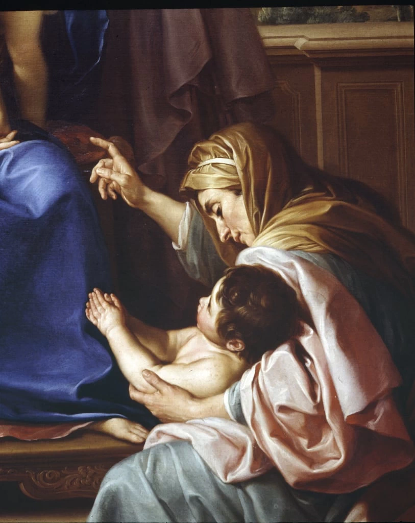 Madonna con il Bambino e i Santi Giuseppe e Zaccaria, Elisabetta e Giovannino - Pinacoteca Brera, Milano, dettaglio, Batoni Pompeo